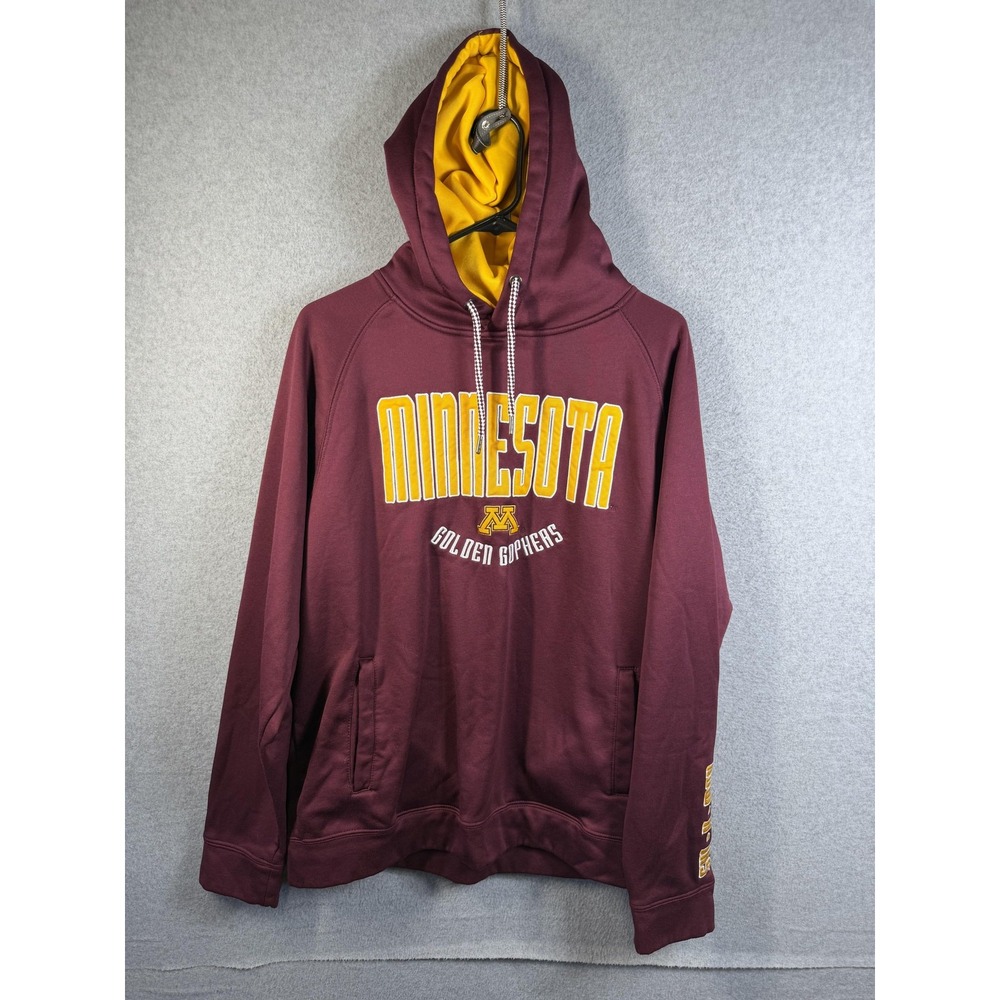 Minnesota Golden Gophers Hoodie Sweatshirt Mens Large Maroon NCAA Colosseum